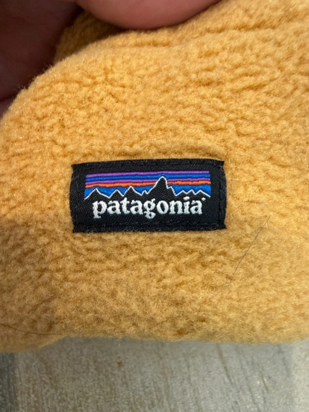 Patagonia Teal Kids Fleece Slippers with Blue and Yellow Accents
